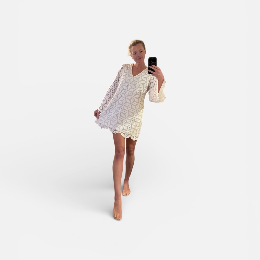 TUCKERNUCK $248 White Floral Lace Camilla Dress, Size M - Picture 15 of 15